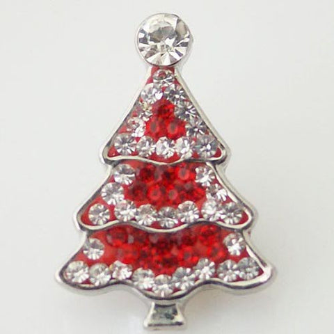 Red tree with garland.