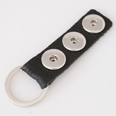 Black leather keyring